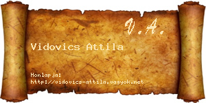 Vidovics Attila névjegykártya