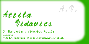 attila vidovics business card
